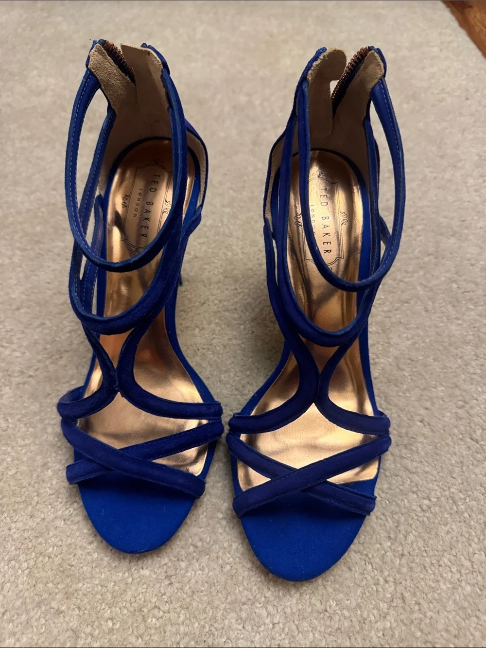 Ted Baker Cobalt Blue Strappy High Heel Sandals